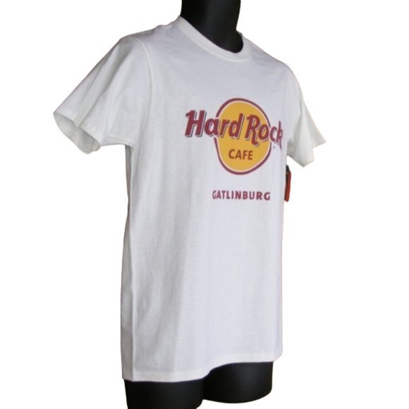 HARD ROCK CAFE Tee, S Defunct Gatlinburg, New/Flaw, White, Short sleeves - Picture 3 of 8